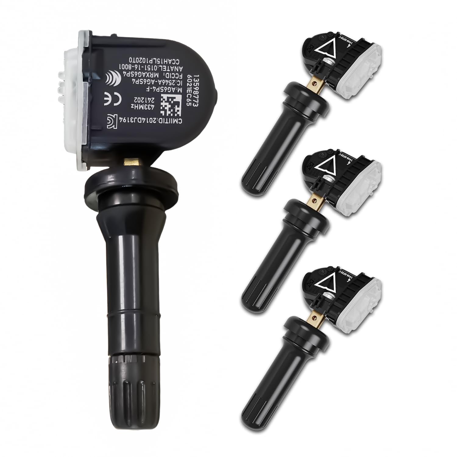 13598773 TPMS Sensor Tire Pressure Sensor Set of 4 433 MHZ Compatible with Chevy Silverado 1500 Camaro Impala Traverse Malibu Ex